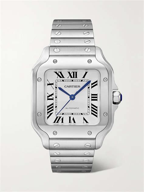 cartier santos white dial medium|santos cartier watch chronograph.